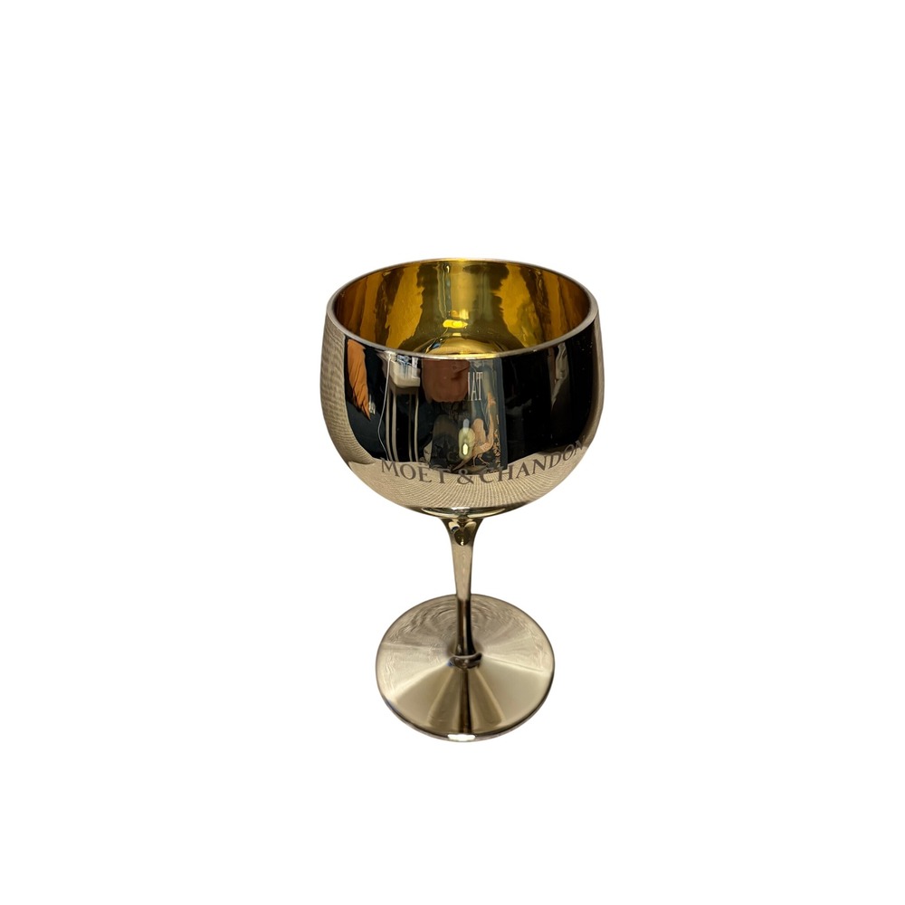 Moet & Chandon US Open Gold Champagne Goblet Metal Wine Glass Collectible